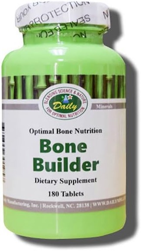 [BRSWKYICCQDGA2I3] Daily Manufakturing Bone Builder (Vitamin 's C, D3, K2, Kalsium, Magnesium, Stroltium, Boron, Silicon & Betaine Hydrochloride) 180 Tablet