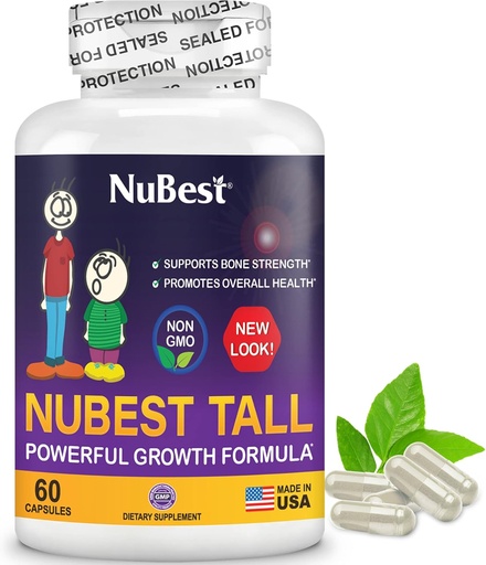 [BRSRMZYOAF5QGCT2] NBest Tall 124; Dukung Bone Energy, Bone Health, Enhanced Ammune and Whole Body Wellness dengan Calcium, Collagen, dan Herbs for Ages 5 + & Teens 124; 60 Capsules 124; 1 Pasokan Bulan