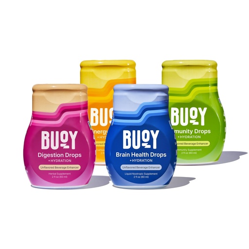 [BRSRAGIYOZ6RUA3V] Buoy Electrolyte Drops Variety Pack | Digestion + Brain + Energy + Immunity | No Sugar, No Sweeteners | Dietitian Recommended | Trace Minerals | Unflavored (160 Servings)