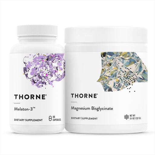 [BRSROATRA4NW2EQZ] THORNE - Sleep Support Duo - Magnesium Bisglycinate Powder + Melaton-3 for Restful Sleep - 60 Servings
