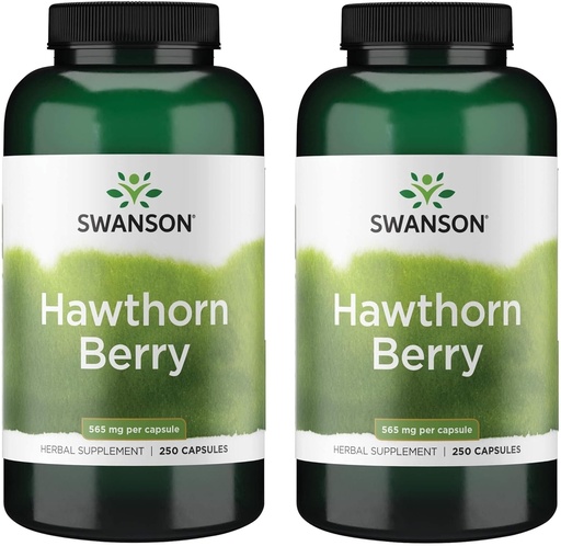 [BRSWIBDZDEPQYADK] Swanson Hawthorn Berry Supplement- Antioxidant Flavonoids (250 Capsules, 565 mg Each) 2 Pack