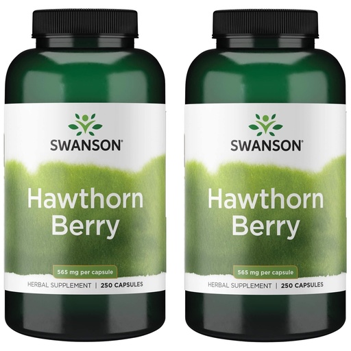 [BRSWIBDZDEPQYADK] Swanson Hawthorn Berry Supplement- Antioxidant Flavonoids (250 Capsules, 565 mg Each) 2 Pack