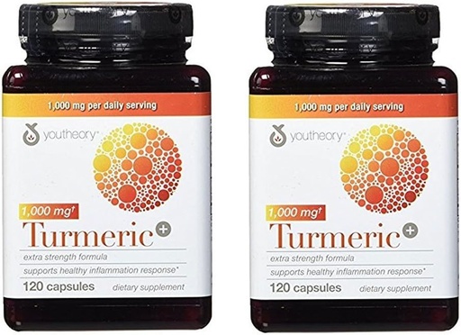 [BRSWG2YEBEIREF34] Youtheory Turmeric Extra Strength Formula Capsules 1,000 mg per Daily, 120 Count (Pack of 2)