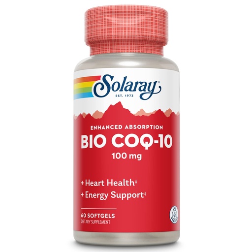 [BRSWIYTYCUPRYH3M] SOLARAY Bio CoQ-10 100 mg | Enhanced Absorption | Vitamins A & E | Healthy Heart & Cellular Energy Support (60 CT)
