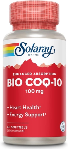[BRSWIYTYCUPRYH3M] SOLARAY Bio CoQ-10 100 mg Verbeterde absorptie Vitaminen A & E Gezonde Hart- en Cellulaire Energie Ondersteuning (60 CT)