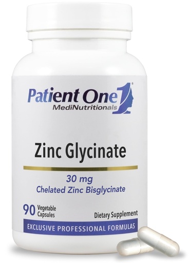 [BRSWGEA3DFYRSDL3] Patient One Zinc Glycinate 30mg | Supplement to Support Immune System Health* | Enhanced Zinc Absorption | 90 Capsules