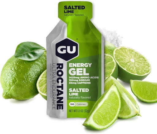 [BRSRMYYNB4GRGF3X] Gu Energy Roctane Ultra Endurance Energy Gel, On-The-Go Sports Nutrition for Running, Biking, Hiking or Skiing, Salted Lime, 24-Count