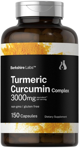 [BRSRAFANA4NRGADL] Horbäach Turmeric Curcumin | 150 Capsules | Turmeric Supplement with Black Pepper Extract | Non-GMO, Gluten Free Herbal Complex | By Berkshire Labs
