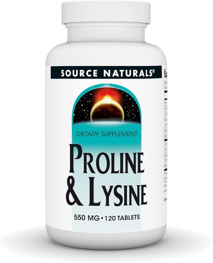 [BRSWIY35AQPG2ALM] Source Naturals Proline & Lysine, 550 mg - 120 Tablets