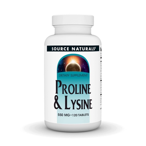 [BRSWIY35AQPG2ALM] Source Naturals Proline & Lysine, 550 mg - 120 Tablets