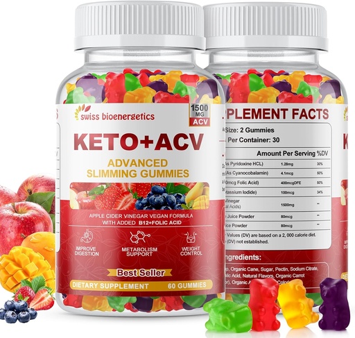 [BRSRAGQ6O55G2HQV] Gummies Venegar Keto, Keto ACV Guet Supplement, Promolarly 1500mg ACV Gummies with Folate, B12 B6 and Keto Dups for Women, Ggatin- Free, Vegan & Nor-GMO (Multi- Flavor)
