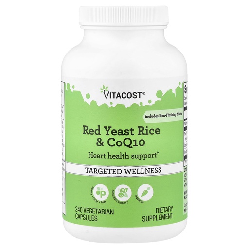 [BRSWIZQGBEMQKALU] Vitacost Red Yeast Rice & CoQ10, 240 Vegetarian Capsules