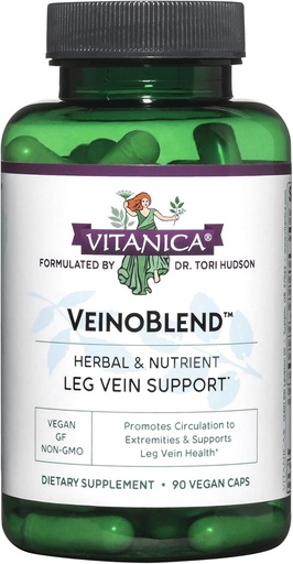 [BRSWIFYMAYDBUHQ5] Vitanica, VeinoBlend, Vein Support, טבעוני, 90 קפסולות