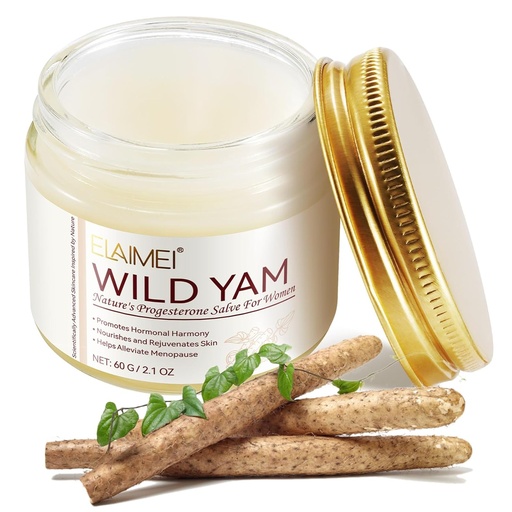 [BRSRAYLYCMPAADIU] Wild Yam Cream Organic for Hormone Balance, 2.1 oz Organic Wild Yam Root Cream for Women - Promoting Perimenopause & Menopause Support - Health Balm w/No Parabens for Comfort & Wellness