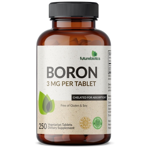 [BRSRA2QLDINB4AD2] Futurebiotics Boron 3mg, Vegetarian, Non-GMO, Chelated for Absorption, 250 Tablets