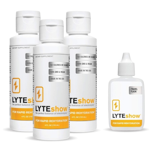 [BRSWIFYCOMHRGDYZ] LyteLine LyteShow Sugar-Free Electrolyte Supplement, 3 Pack, 120 Servings - Keto Friendly, Zinc and Magnesium for Rapid Rehydration, Workout, Muscle Recovery and Energy - Vegan