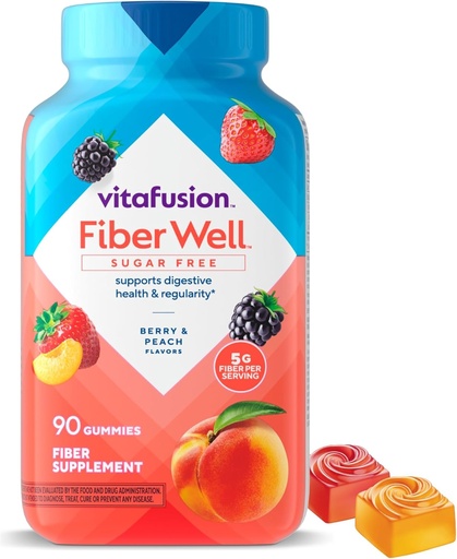 [BRSWIYAHCMFBSE3O] Vitafusion Fiber Well Gummy Vitamins, 90 Count (Packaging May Vary)