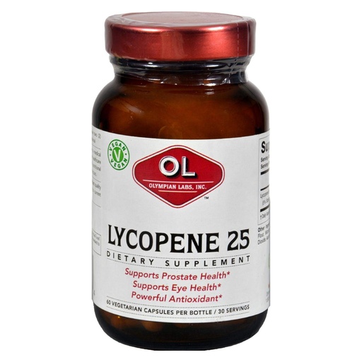 [BRSWIYQ4DEJRW2DG] Olympian Labs Lycopene 25mg, Powerful Antioxidant Supports Eye, Prostate & Heart Health, Gluten Free, Non-GMO, 60 Vegan Capsules