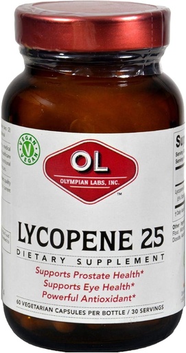 [BRSWIYQ4DEJRW2DG] Olympian Labs Lycopene 25mg,强抗氧化剂支持眼,前列腺和心脏健康,Gluten Free,N-GMO,60 Vegan Capsules
