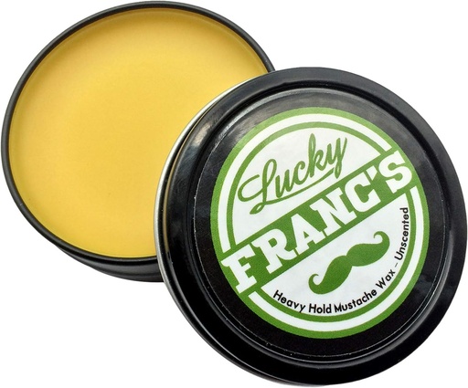 [BRSWKFAQA4HRU2AV] Lucky Franc's Unscented Mustache Wax for Men. Strong Frim Hold Stache Wax For Men's Grooming. All Natural Scent Free Formula With Beeswax And Coconut Oil. USA Made Mustache Styling Wax 2 Ounces