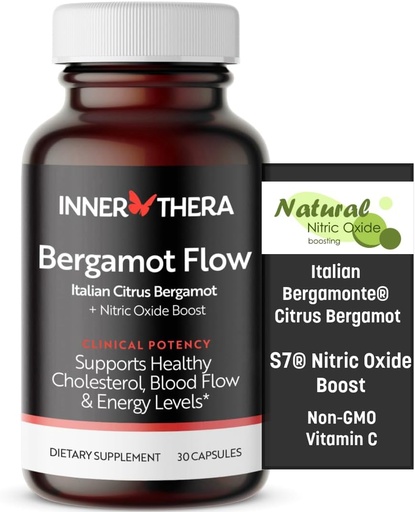 [BRSRABT3OQPRGDI2] Bergamot Flow Italian Citrus Bergamot + S7 Nitric Oxide, Bergamot Supplement for High Cholesterol - Increase Blood Flow, Circulation & Energy Levels - Made with Patented Italian Bergamonte Extract