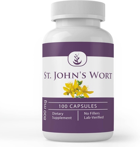 [BRSWGAYFBUFQY33V] PURE ORIGINAL INGREDIENTS St. John's Wort, (100 Capsules) Always Pure, No Additives Or Fillers, Lab Verified