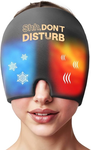 [BRSRAYYOBF6GCFLZ] Migraine Relief Cold Cap – Reusable Gel Ice Pack Head Wrap for Headaches, Puffy Eyes, Sinus Pressure, Hangover – 360° Compression Migraine Hat for Women & Men – Cooling Cap for Tension & Stress Relief