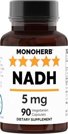 [BRSWYYYBAB7WKC36] MONOHERB NADH 5 mg 90 Vegetarian Capsules - Nikotinamid Adenine Dinüotid Təhlükəsiz