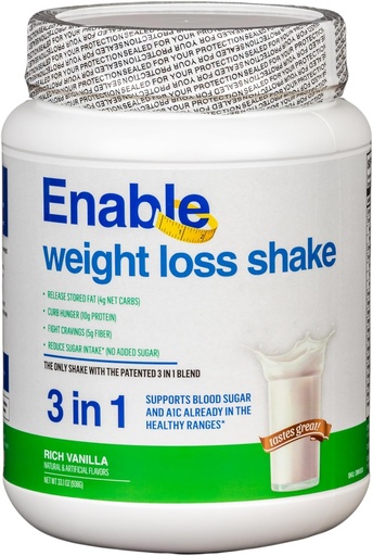 [BRSROCY7CN7BQYI2] Enable Weight Loss Shake - Delicious Vanilla Flavor for Healthy & Satisfying Meal Replacement, 2lb 8oz