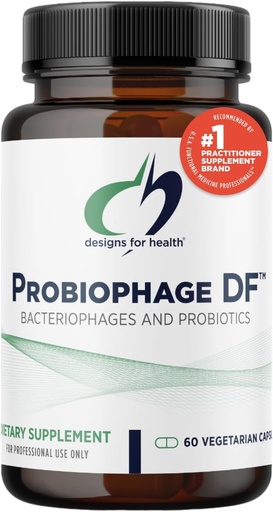 [BRSWIHYNOF6BGCTC] Designs for Health Probiophage DF - Bakteriophage Prebiotic + probiotikus kiegészítés - Probiotics Digitation + Immune Support - Dairy Free Pre and Pro Biotics in Delayed Release Capsules (60 gróf)