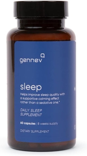 [BRSRMH32AUIQG2DD] Gennev Sleep Aid for Adults - Natural Sleep Supplement with Melatonin, 5HTP, L-Theanine, and Magnolia (60 Count)