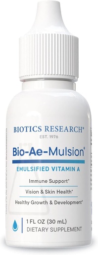 [BRSWIEYMCAGQ4H3G] Biotics Araşdırma Bio Ae Mulsion IU Emulsified Vitamin A for Greater Uptake & Utilization, Focusd Form, Immune Response, Visual Acuity, Supports Cardiovascular 1 Fluid Ounces
