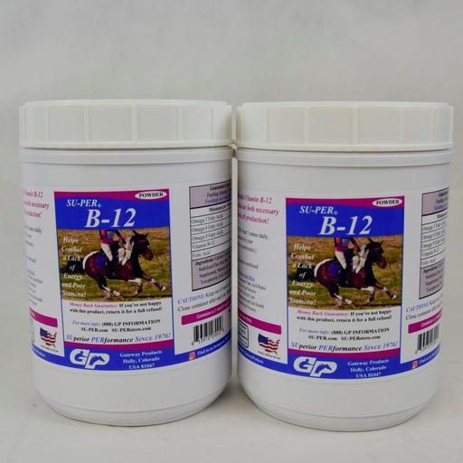 [BRSROHYZBYIRQ23O] SU-PER B12 for Horses - Equine Vitamins B-12 & B-9 Folic Acid Support Powder - Energy Horse Supplement - 2.5 Pounds, (2 Pack)