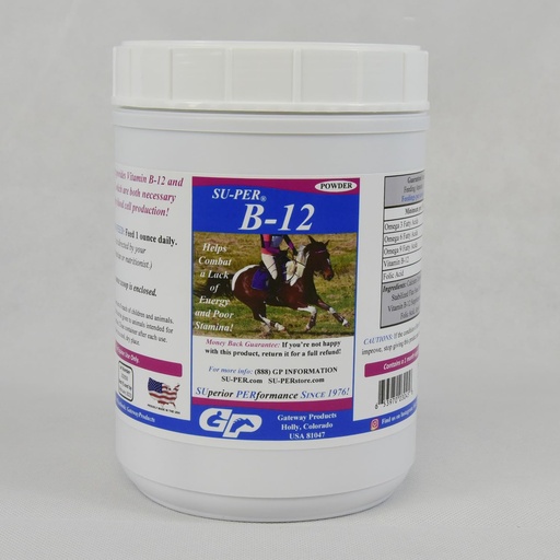 [BRSROHYZBYIRQ23O] SU-PER B12 for Horses - Equine Vitamins B-12 & B-9 Folic Acid Support Powder - Energy Horse Supplement - 2.5 Pounds