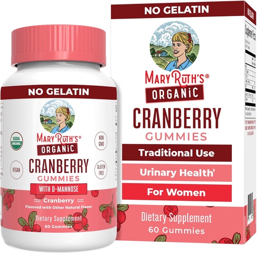 [BRSROCD5AQJR6ELK] MaryRuth Organic Cranberry Gummies - 500mg Suplemento Silencio Urinary Tract Health for Women TEN with D Mannose ANTE Tradicional Use TEN USDA Orgánica Silencio Vegan Silencio No GMO ANTE 30 Servimientos