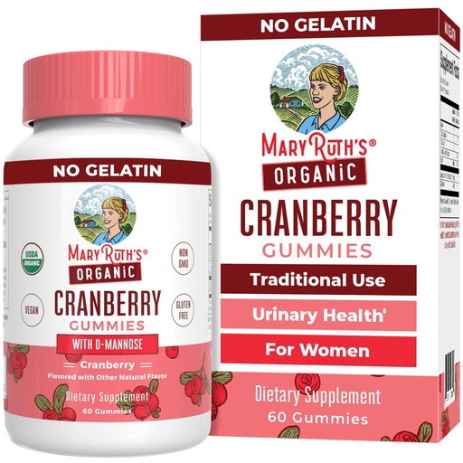 [BRSROCD5AQJR6ELK] MaryRuth Organics Organic Cranberry Gummies - 500mg Supplement | Urinary Tract Health for Women | with D Mannose | Traditional Use | USDA Organic | Vegan | Non GMO | 30 Servings
