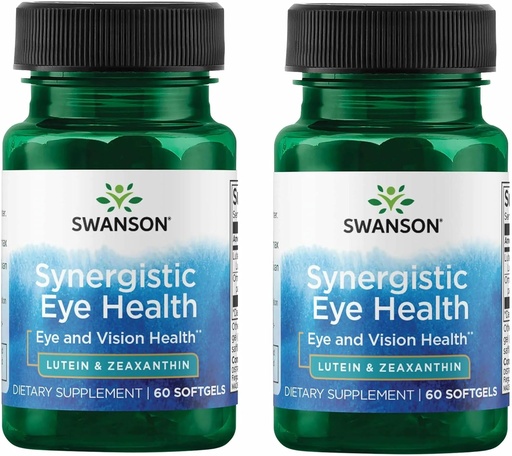 [BRSRMEIFOICAIE33] Swanson Lutein&Zeaxanthin Synergistic Eye Health Vision Retina Macula Supplement(Lutein 20mg&OmniXan Zeaxanthin 2mg) 60 Softgels 2パック
