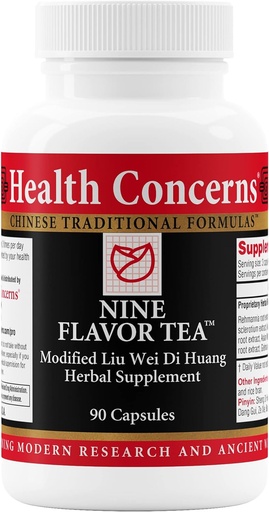 [BRSW2FL4AEMQMDLJ] Gesundheit befasst sich mit Nine Flavor Tea – Immununterstützung, Nierenunterstützung & Lymphatic Health – Chinesische Kräuterergänzung für Mundgesundheit, Nachtschwärme, Blurred Vision – 90 Kapseln
