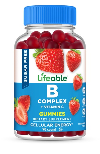 [BRSW2AAHA4CRA3A4] Lifeable Sugar Free Vitamin B Complex Gummies | B-Complex with Vitamin C | Great Tasting VIT B Complex Vitamins | Energy and Nerve Support | B Vitamins Complex for Women, Men, Adults | 90 Gummies