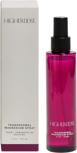[BRSRMAIHC5YGKHQU] HigherDOSE Transdermal Magnézium Spray - Tisztított víz és tengeri só test Spray izmok helyreállítása, hangulattámogatás és hormonegyensúly - Relax és abszorb elektrolitok (5 Fl Oz) (csomagolás május Vary)