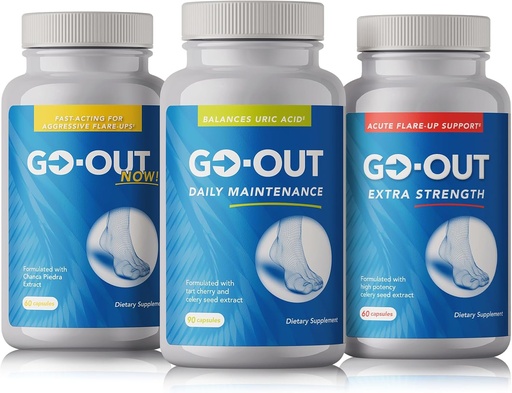 [BRSROEIEDIOQK3I2] GO-Out Bundle - Comprehensive Uric Acid Management Solution with Daily Maintenance, Extra Strength, and Now!