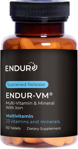 [BRSWKZT3CYDQEEY5] Endur-VM Multivitamin & Mineral (with Iron), Daily Multivitamin with Vital Minerals, Vitamin B, Vitamin D & Folic Acid, Gluten Free, 150 Tablets