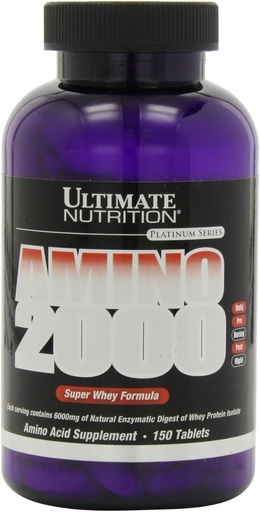 [BRSWIYQOBEIBY3DI] Ultimate Nutrition Amino 2000 Tablets, Super Whey Formula, Amino Acid Supplements with L-Leucine, L-Isoleucine, and L-Valine, 2000mg, 150 Tablets