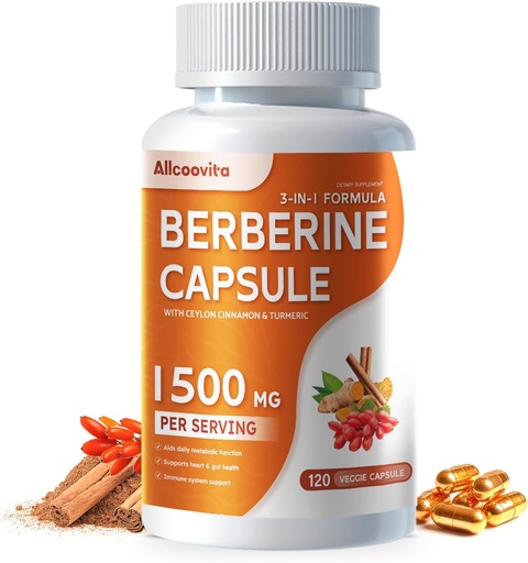 [BRSRAEL4BEFRYHTD] Berberine suplementari - Berberine 1500mg Per Serving, 120 Capsules - Berberine HCI - Berberine Plus - A més Pur True Ceylon Canyella, Berberine HCI Root suplementaris Pills