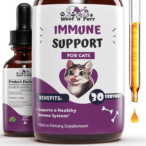 [BRSROCQHAAARYD3B] Immununterstützung für Katzen - Hilft, ein gesundes Immunsystem zu unterstützen - Cat Immune Booster - Cat Immune Support - Cat Immune Supplement - Immune Support Katzen - Cat Immune Support Supplement - 1 fl oz