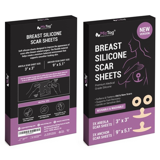 [BRSWYCYNBANAE2T3] Breast reduction recovery supplies after surgery needs - Silicone scar sheets for surgical scars - Comfortable under Post op Bra