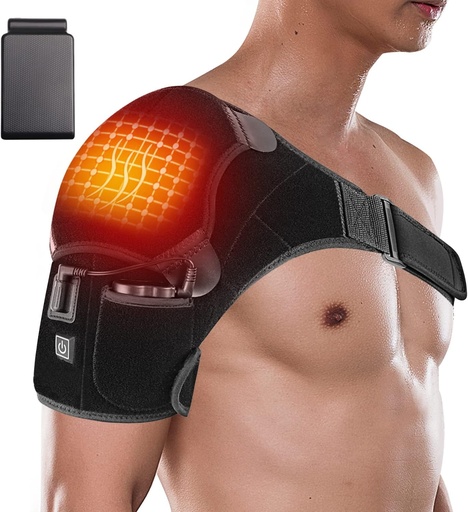 [BRSWGCQRC4PRM3D5] Cordless Shoulder Heating Pad with Battery,Heated Shoulder Brace Wrap with 3 Heating Modes for Left Right Shoulder,Portable Electric Wireless Heat Pad for Men Women