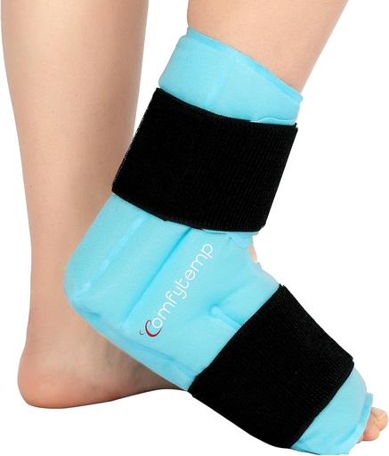 [BRSROCYOBB7AECLB] Comfytemp Ankle Foot Ice Pack Wrap for Plantar Fasciitis Relief, FSA Eligible, Ankles Brace for Sprained Ankle, Heel Spur, Swelling, Achilles Tendonitis, Pain, Hot Cold Physical Therapy Gifts, 1 Pcs