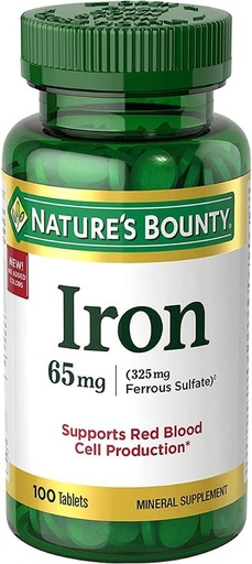 [BRSRMAY3BUPAOAD5] Iron 65mg, 325 mg Ferrous Sulfate, 100 Tablets,…