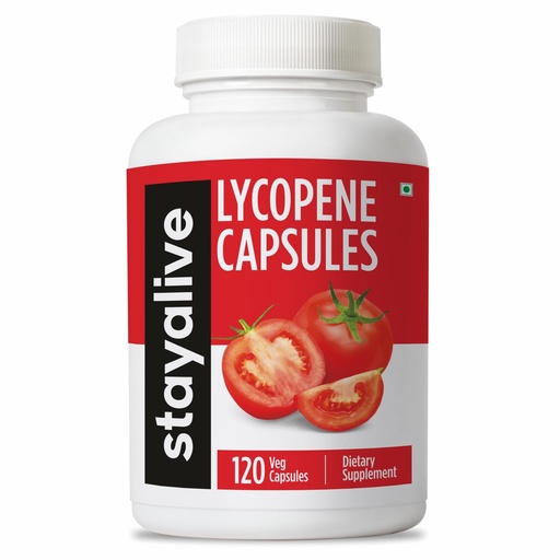 [BRSRAAIFBAJREHLK] STAY ALIVE Lycopene Supplement for Men 60mg, Natural Tomato Extract Powder, 120 Capsules with 4 Months Supply, 100% Veg Lycopene Complex, Non-GMO and Gluten Free Carotenoid Supplement